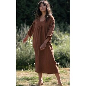 Harly Jae Paysanne Heritage Linen Maxi Size XS Cinnamon Brown